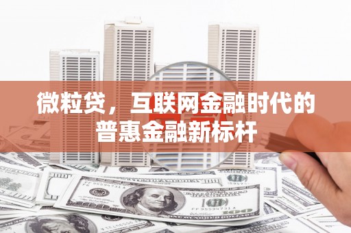 保定微粒贷，互联网金融时代的普惠金融新标杆