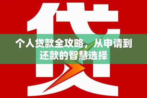 保定个人贷款全攻略，从申请到还款的智慧选择