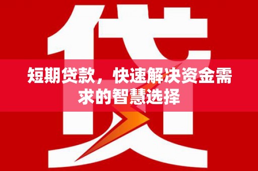 保定短期贷款，快速解决资金需求的智慧选择