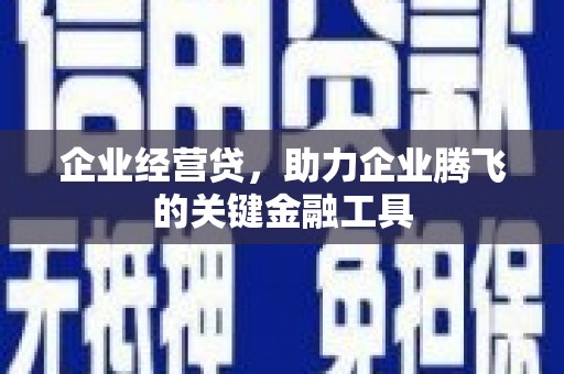 保定企业经营贷，助力企业腾飞的关键金融工具
