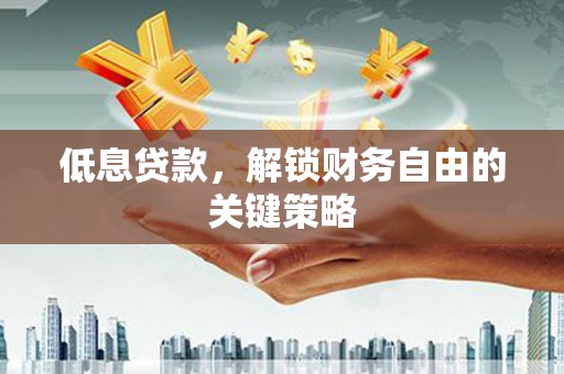 保定低息贷款，解锁财务自由的关键策略