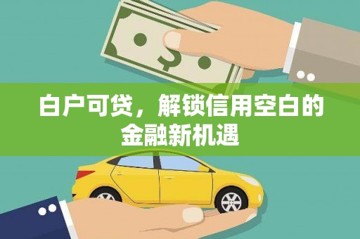 保定白户可贷，解锁信用空白的金融新机遇