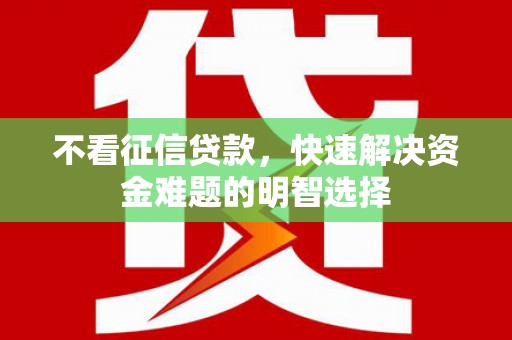 保定不看征信贷款，快速解决资金难题的明智选择