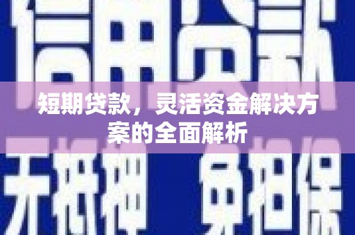 保定短期贷款，灵活资金解决方案的全面解析