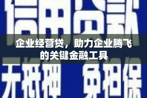 保定企业经营贷，助力企业腾飞的关键金融工具