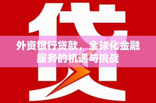 保定外资银行贷款，全球化金融服务的机遇与挑战