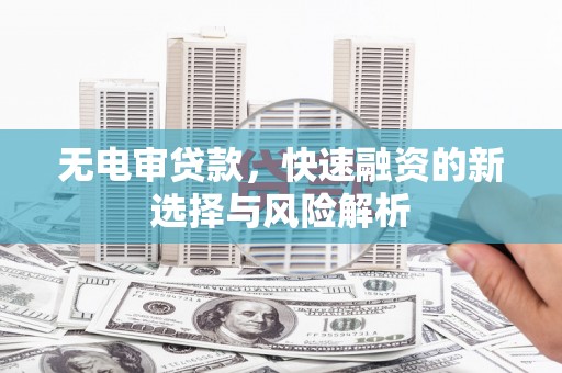 保定无电审贷款，快速融资的新选择与风险解析