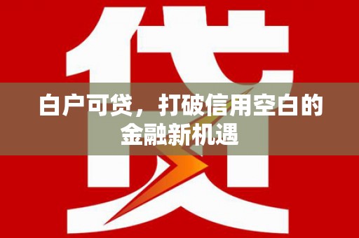 保定白户可贷，打破信用空白的金融新机遇