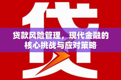 保定贷款风险管理，现代金融的核心挑战与应对策略