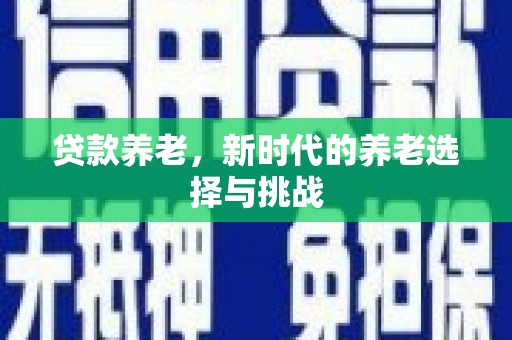 保定贷款养老，新时代的养老选择与挑战