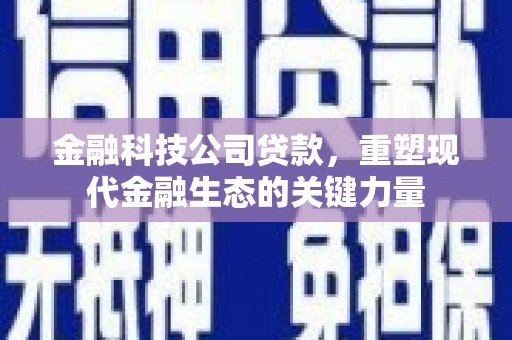 保定金融科技公司贷款，重塑现代金融生态的关键力量