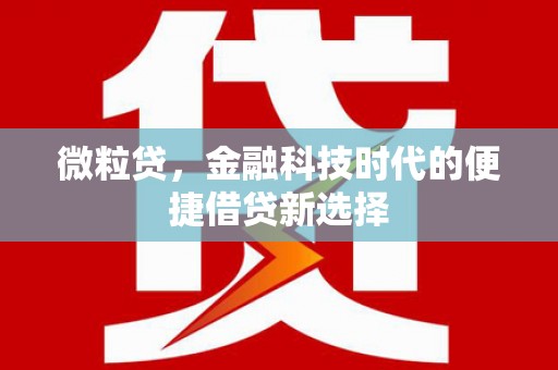 保定微粒贷，金融科技时代的便捷借贷新选择