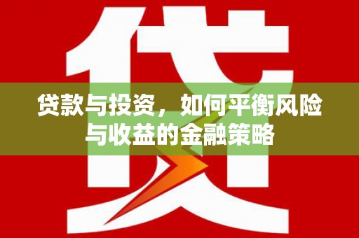 保定贷款与投资，如何平衡风险与收益的金融策略