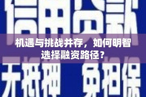 保定机遇与挑战并存，如何明智选择融资路径？